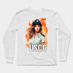 Girl US cost guard Long Sleeve T-Shirt